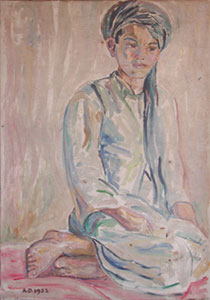 Alain Daniélou « Portrait » Huile sur toile, Afghanistan, 1932.